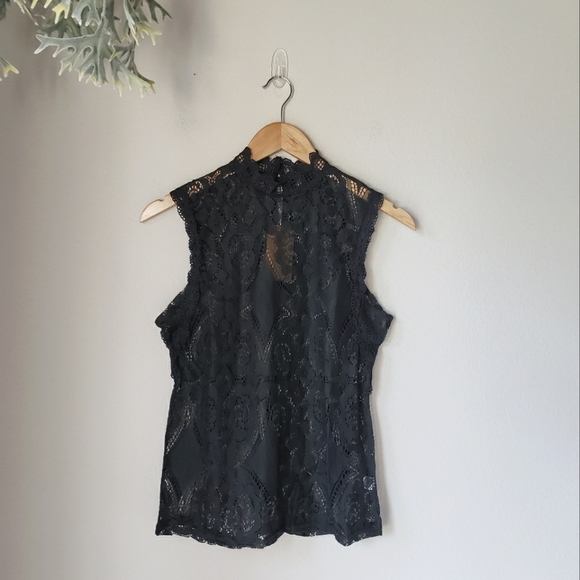 ❗SOLD❗ Lace Mock Neck Sleeveless Blouse - Picture 11 of 11